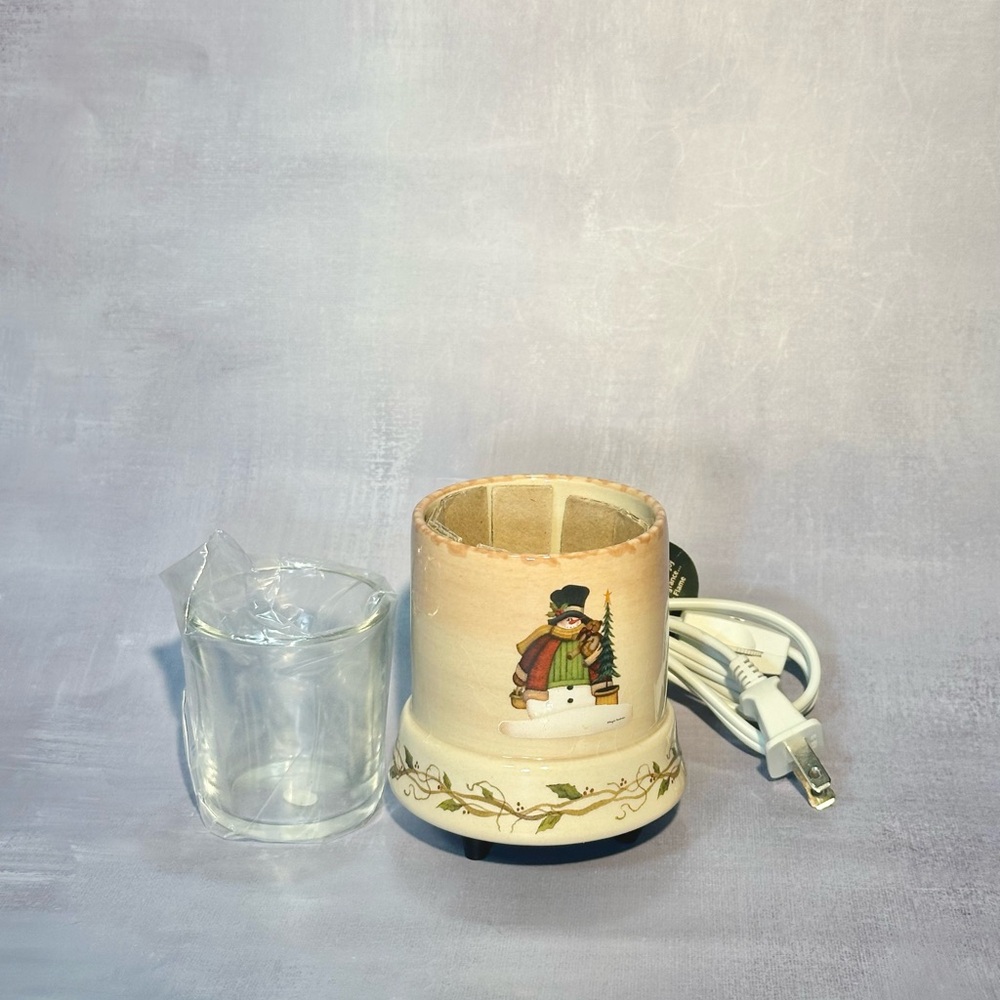 Crazy Mountain Snowman Small Electric Jar Votive Candle Warmer -Angela Anderson - Picture 7 of 7